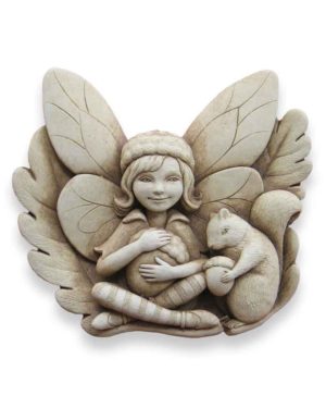 Cast Stone Plaque Featuring Fairies Finders Keepers Fairy